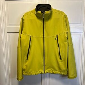 The North Face Men Soft Shell Flashdry Jacket Size Large Color Yellow/Brown Trim